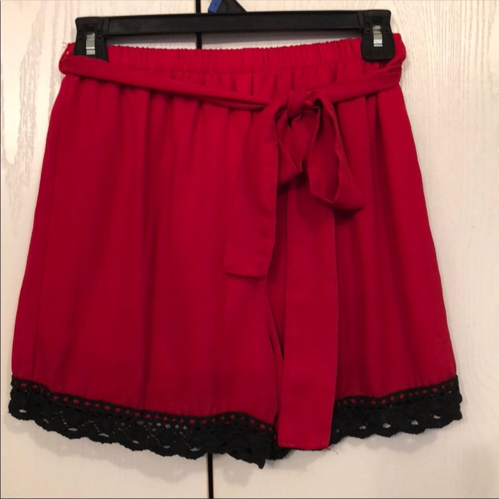 Women’s black and red shorts